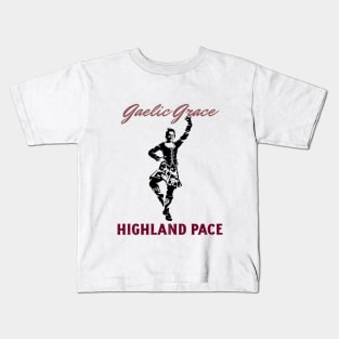 Gaelic Grace, Highland Pace Kids T-Shirt